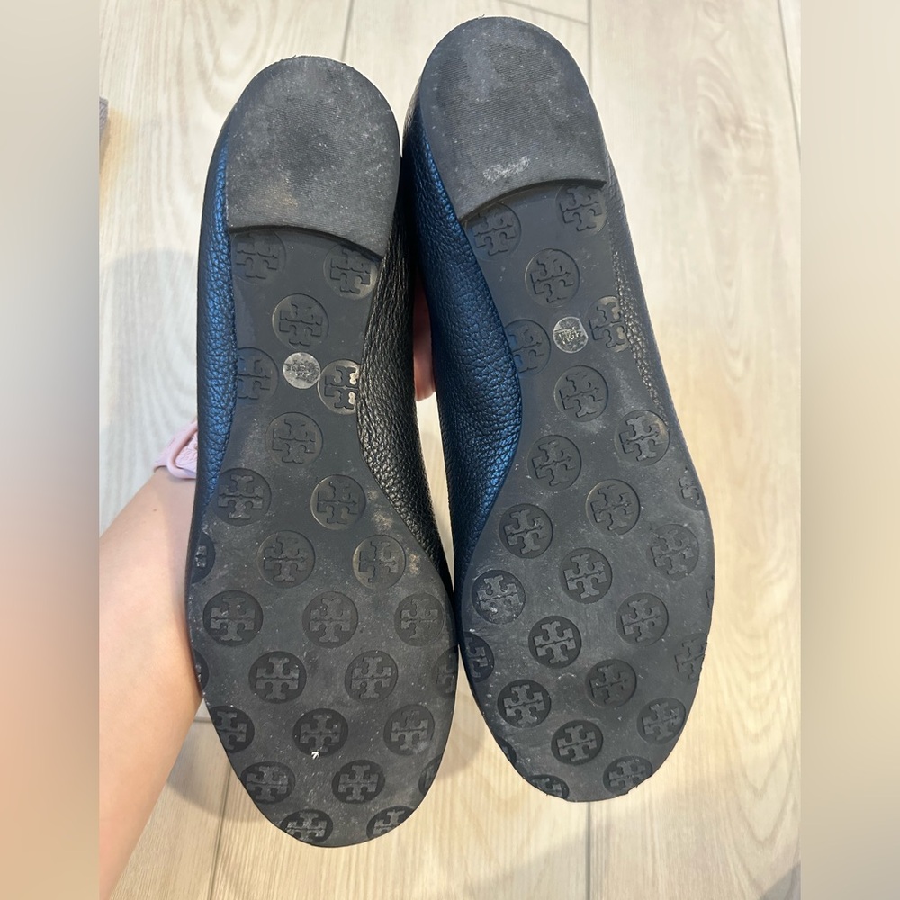 Tory Burch Black Reva Leather Ballet Flats, size 12 - Picture 7 of 11